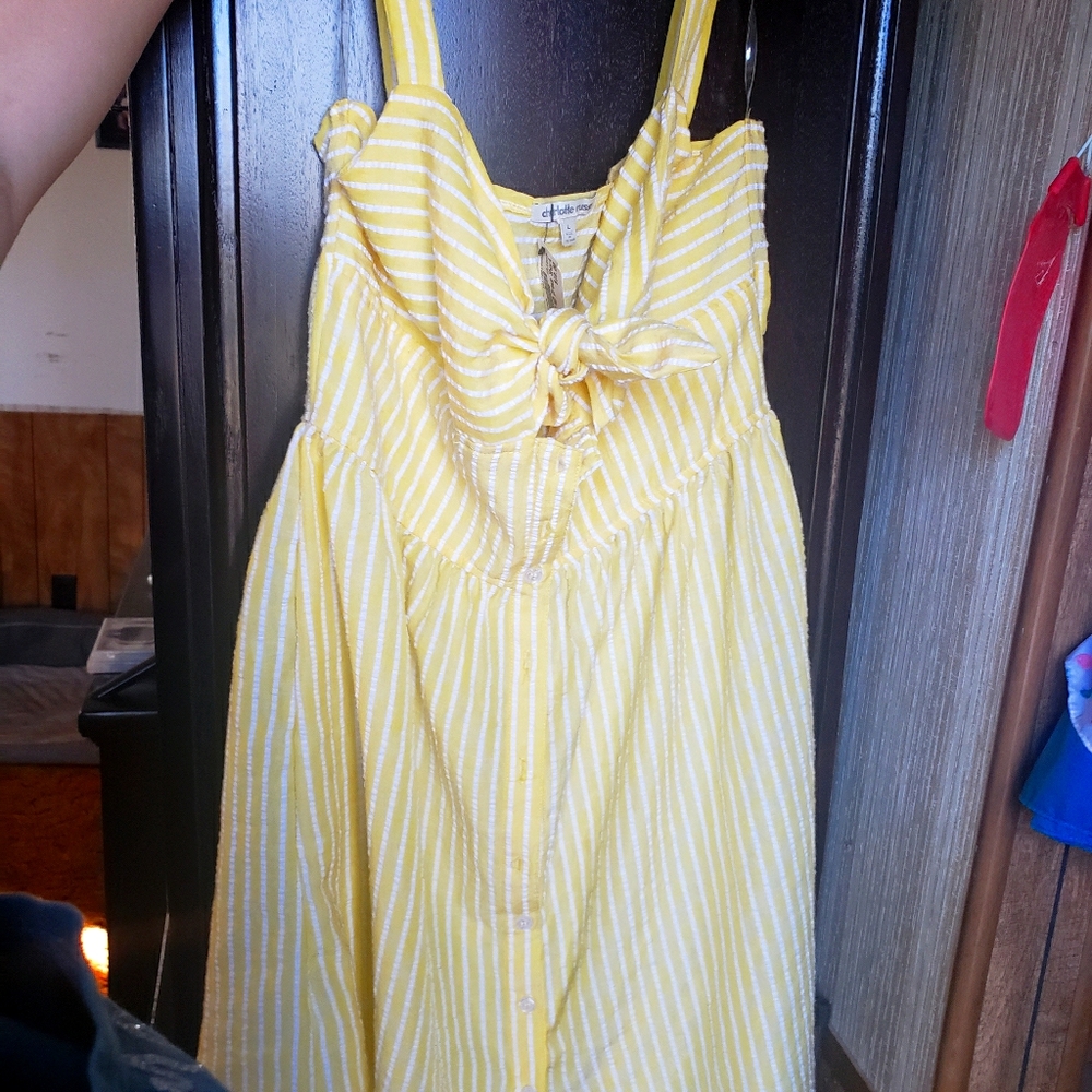 Yellow tie top dress